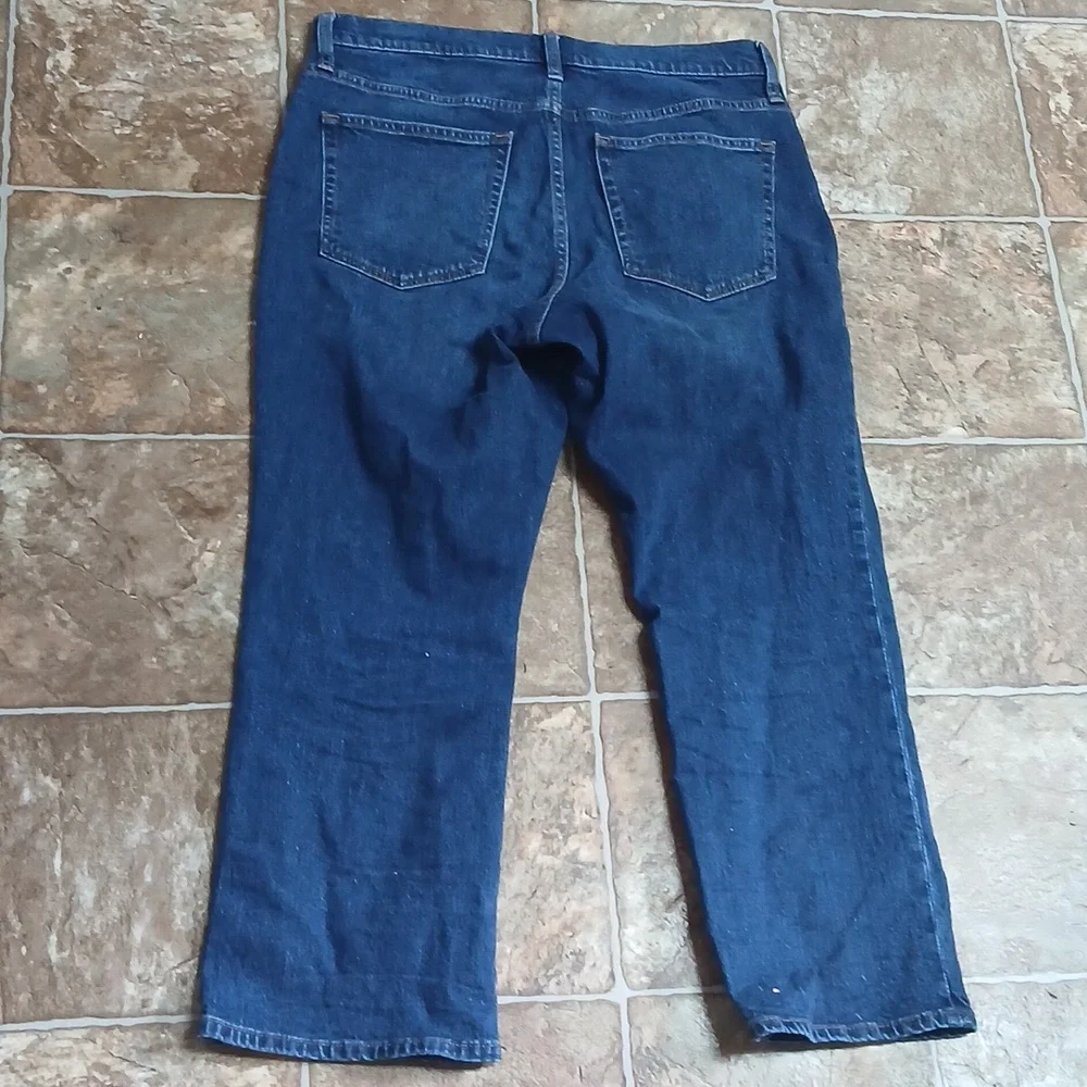 J. Crew Dark Blue Mid-rise Flare Crop  Button Fly Womens Size 30 - Picture 4 of 5